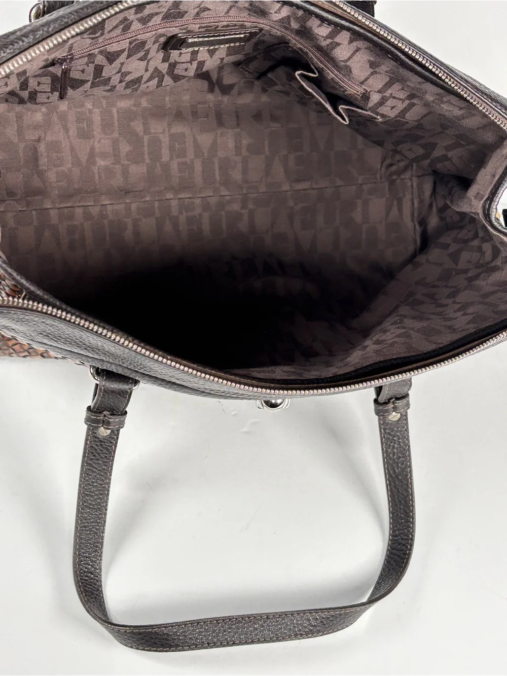 Furla leather brown Woven Tote Bag - top handles Brown
